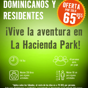 Hacienda locals and residents - Saturday Offer