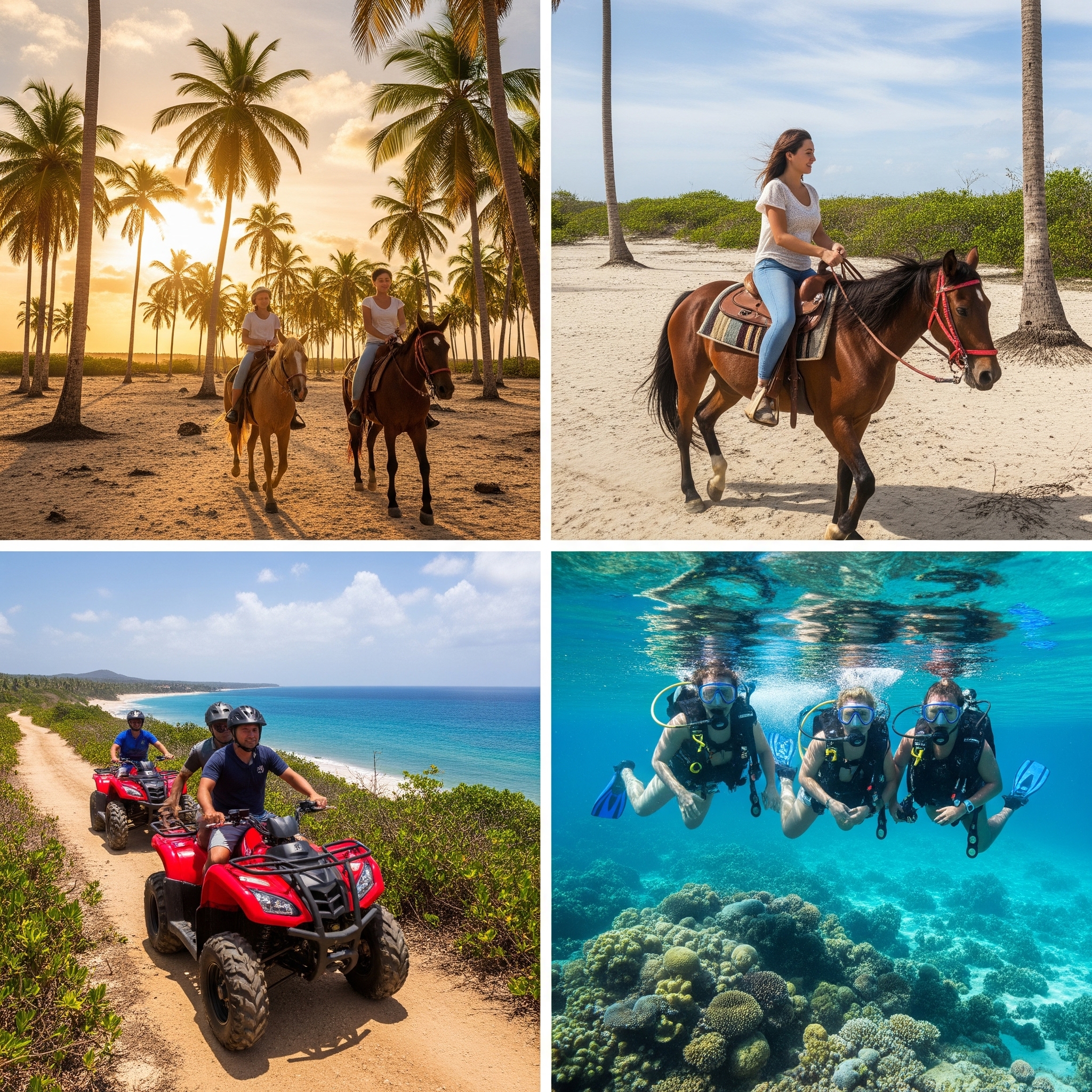 collage of activities in Punta Cana.